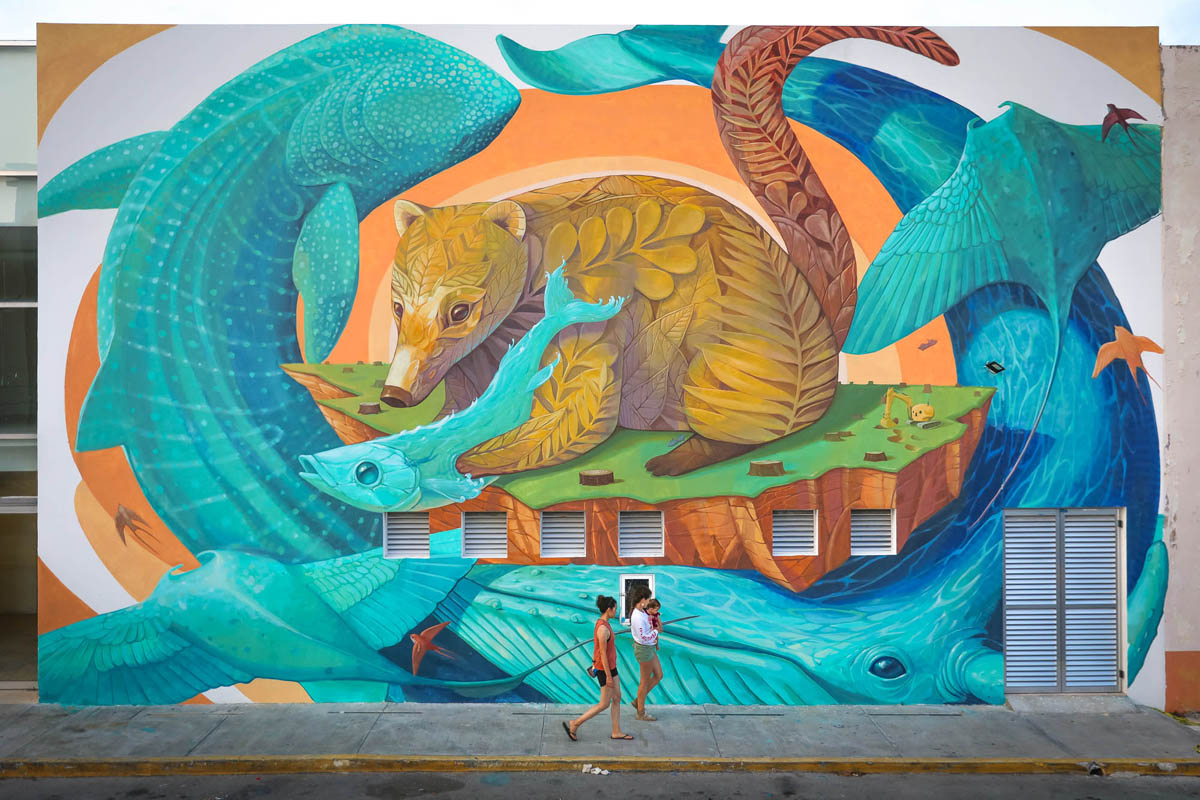 Mural by Alegria del Prado in Cozumel Mexico